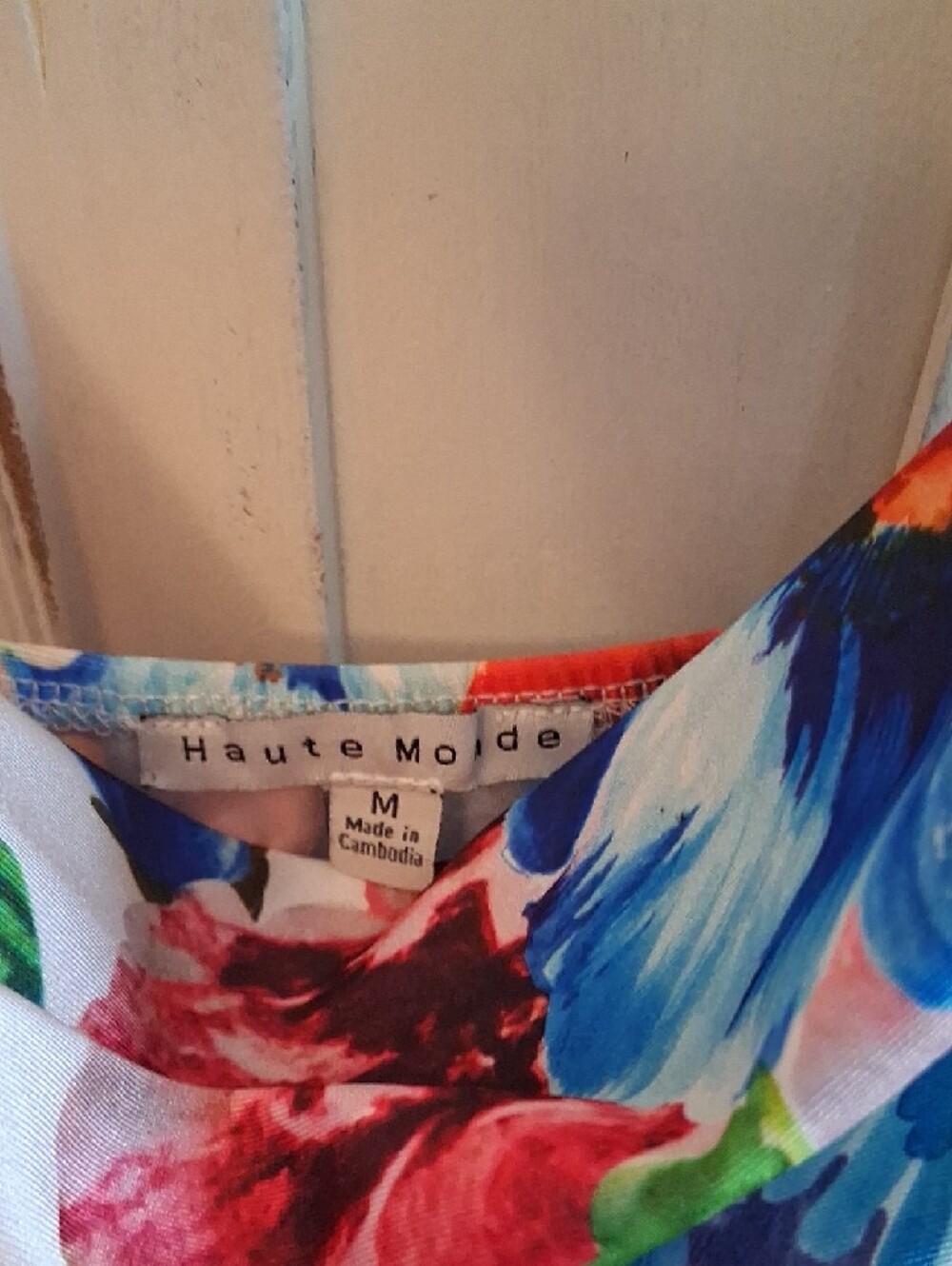 Haute Monde Floral Slip Maxi Dress in White with Orange, Blue, Purple Never Worn - Picture 2 of 6